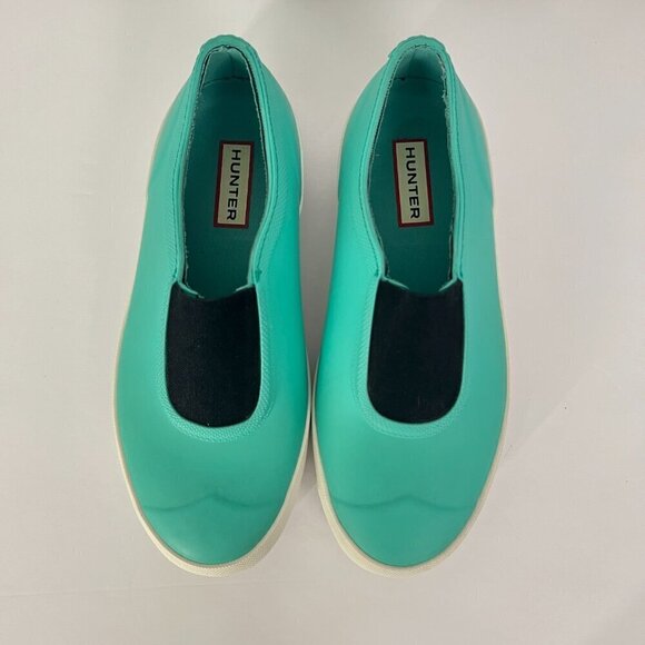 Hunter Plimsoll Waterproof Green Slip On Flats Boat Rain Shoes UK‎ 4 / US 6 - Picture 3 of 13